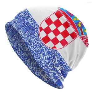 Baretten Kroatië Sport Logo Voetbal Motorkap Hoeden Cool Ski Skullies Mutsen Voor Mannen Vrouwen Gebreide Muts Warme Thermische Elastische Unisex Caps