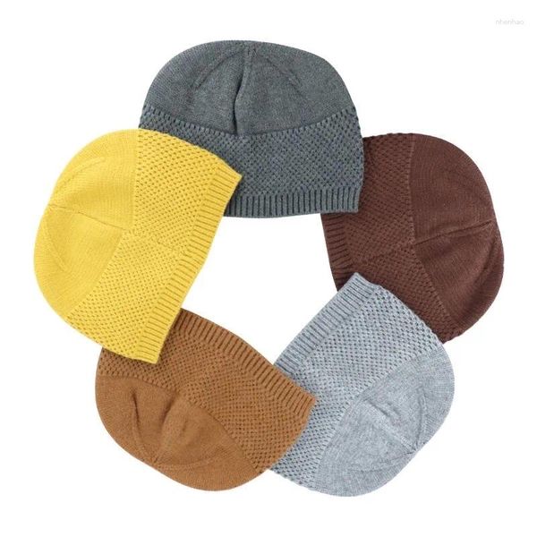 Boinas Gorros de ganchillo para hombres Colthing Free Gorro de punto musulmán Turquía Kufi Islámico Kippah Deporte de abrigo Turbante Lana Algodón Invierno