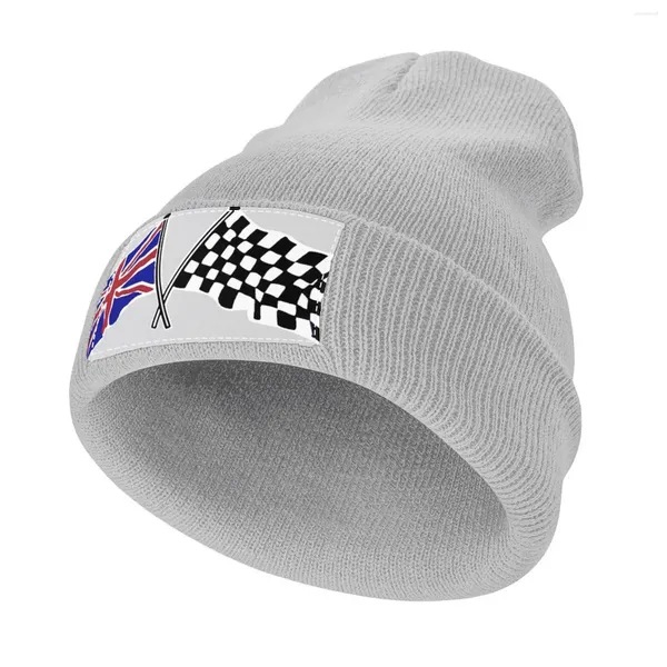 Bérets croisés Flags - Racing et Grande-Bretagne Cap tricot Hat Hat Trucker Chapeaurs Baseball Femme Men