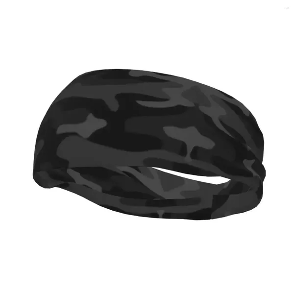 Bérets personnalisé noir motif de camouflage athlétique bandeau femmes hommes antidérapant absorbant armée militaire camouflage bandeaux en cours d'exécution