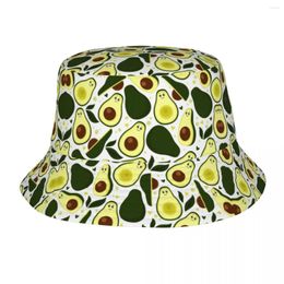 Berets Custom Leuk Avocado Fruit Cartoon Patroon Emmer hoeden voor vrouwen Men afdrukken Summer Travel Beach Fisherman Cap