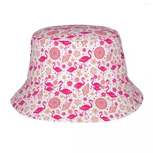 Bérets personnalisé mignon flamant rose été Vibes flamants roses motif seau chapeaux hommes femmes en plein air soleil pêcheur casquette