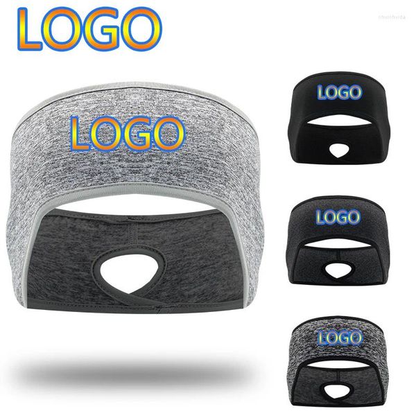 Boinas Logotipo personalizado Banda para la cabeza de invierno Deportes al aire libre Mujeres Diadema de lana Moda Esquí Montar Cálido Protector de oreja Cubierta