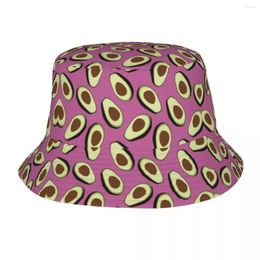 Beretten Custom Pretty Pink Avocado Patroon Bucket Hat Women Men Men Fashion Summer Beach Sun Fisherman Cap