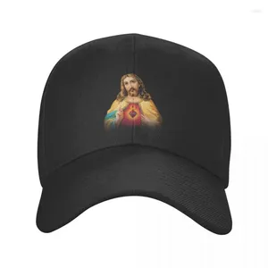 Baretten Aangepaste Heilig Hart Van Jezus Baseball Cap Voor Mannen Vrouwen Ademend Christelijk Katholieke God Papa Hoed Streetwear