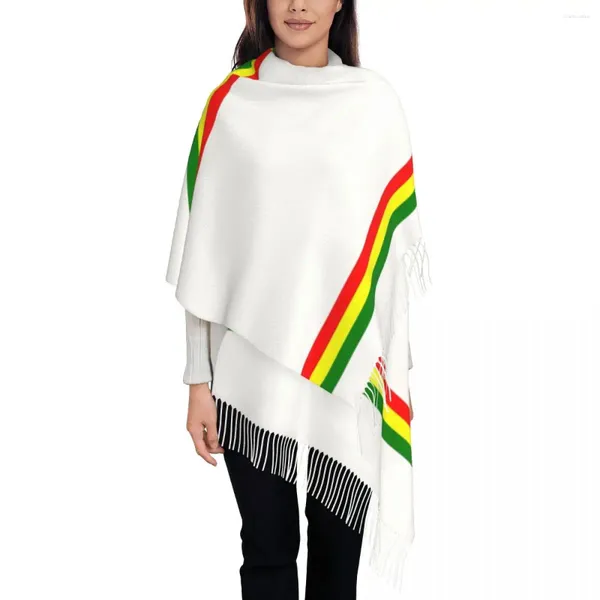 Bérets Personnalisé Imprimé Rasta Stripe Couleur Écharpe Hommes Femmes Hiver Automne Chaud Foulards Jamaïcain Jamaïque Fier Châle Wrap