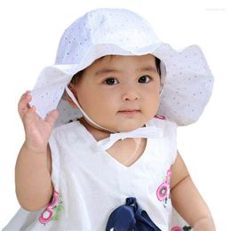 Beretten schattige baby wijd runste zon hoed meisje peuter kinderen katoen zomer buitenbescherming reismuts