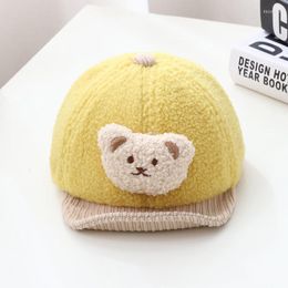 Beretten schattige beer baby beanie herfst winter zachte warme baby peuter gebreide hoed pullover caps kinderen kinderen bonnetjes 1-2y