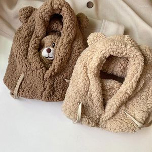 Bérets mignon ours oreille chapeau hiver femmes nouveauté casquettes chaud décontracté en peluche chapeaux solide polaire fille Kawaii accessoires