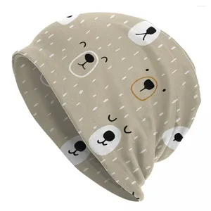 Bérets mignon ours Skullies bonnets chapeaux Animal Vintage hommes femmes casquette extérieure chaud multifonction Bonnet tricoté chapeau