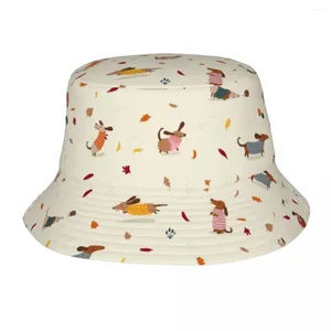 Beretten schattige teckels puppy emmer hoeden voor vrouwen mannen strandhond veld hoed harajuku packable outdoor vissen cap irish land