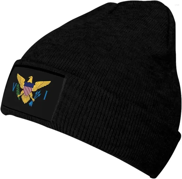 Boinas Gorro con bandera linda para hombres y mujeres Gorros cálidos de invierno Gorro de calavera patriótico holgado de punto