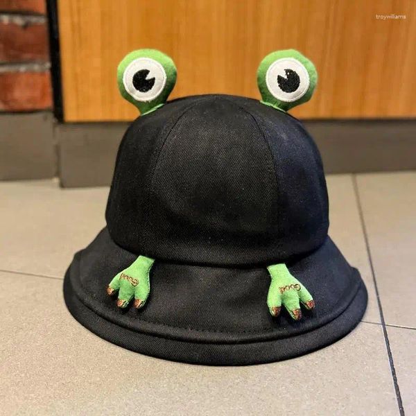 Bérets mignon chapeau de grenouille femmes printemps été version coréenne de tous les étudiants de la journée des pêcheurs dessin animé bassin de visière de protection solaire