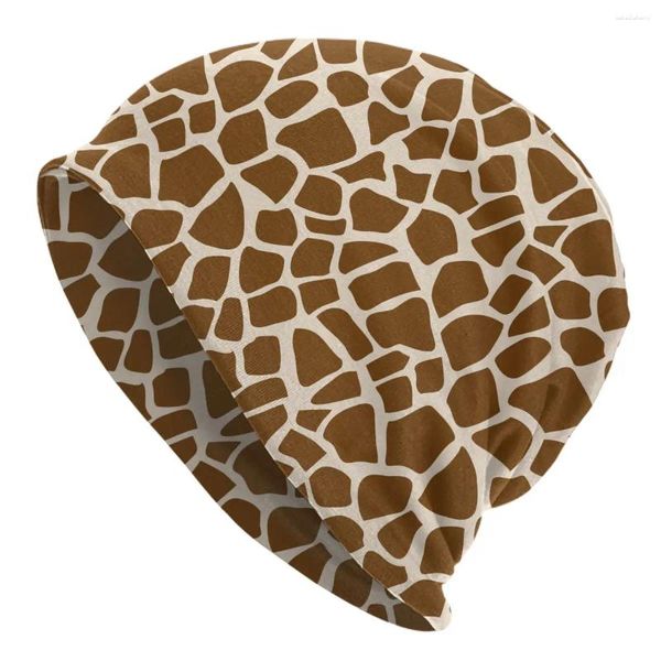 Bérets mignon drôle dessin animé girafe peau Skullies bonnets chapeau printemps hommes femmes casquettes de rue chaud double usage Bonnet tricot