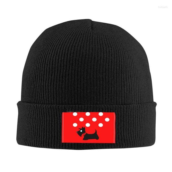 Bérets Mignon Scottie Dog Polka Bonnet Chapeaux Hip Hop Tricoté Chapeau Pour Les Femmes Hiver Chaud Scottish Terrier Skullies Bonnets Casquette. _Autre orgue