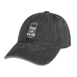 Bérets CV-59 USS Forrestal Cowboy Hat Casquette personnalisée Sports Golf Hommes Chapeaux Femmes