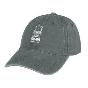 Bérets CV-59 USS Forrestal Cowboy Hat Custom Cap Sports Golf Men de golf Chapeaux Femmes
