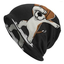 Bérets Dabbing Beagle Bonnet Femme Mode Tricot Skullies Bonnets Casquette Hommes Femmes Hiver Chaud Chien Slouchy Bonnet Chapeau