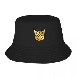 Bérets Decepticons Golden Logo Bucket Hat Chapeaux Trucker Cap Rave Male Women's 2023 Men's