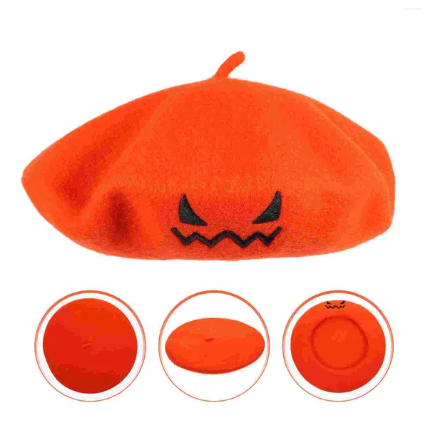 Bérets décor Pumpkin Beret Party Party Simple French Frocoe décore couleur solide Capes souples miss