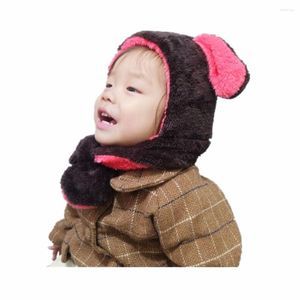 Beretten Design Baby Ears Hat Infant Toddler Winter Warm Beanie Velvet Caps For Children Pography Props