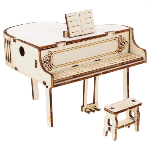 Bérets bureau décor Piano Puzzle jouet Table décoration Puzzles bureau en bois artisanat