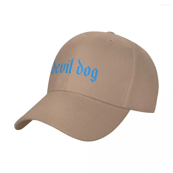 Boinas Devil Dog Old English Sky Blue Gorras unisex Gorra de béisbol para camionero al aire libre Snapback Casquette transpirable Sombreros personalizables