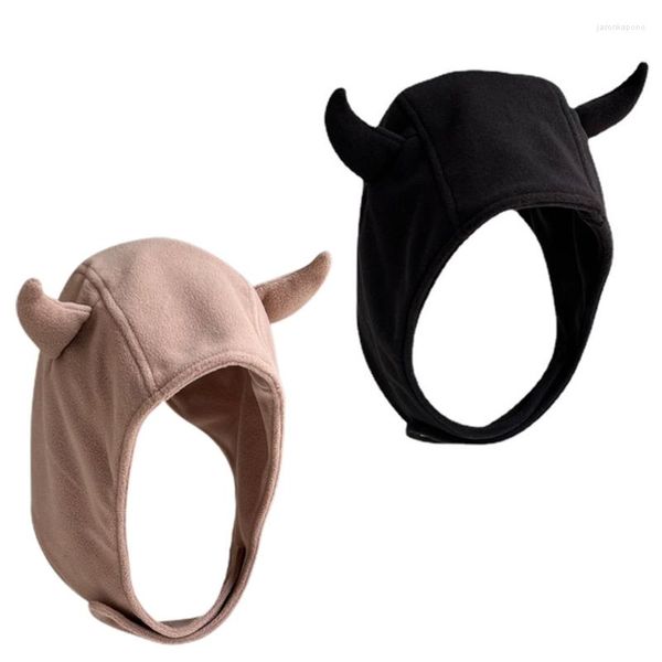 Boinas Devil Horn Hat Little Earflap Funny Party Bomber Trapper D5QB