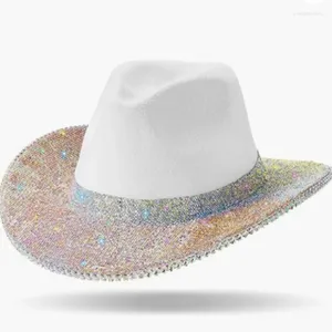 Boinas Sombrero De Vaquero Con Incrustaciones De Diamantes Bejeweled Para Niñas Niños Vaqueras Carnavales Festival De Música