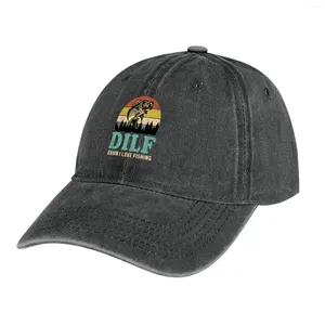 Bérets Dilf - Merde j'aime le chapeau de cowboy de pêche | -f- |Crème solaire des vêtements de golf pour femmes hommes