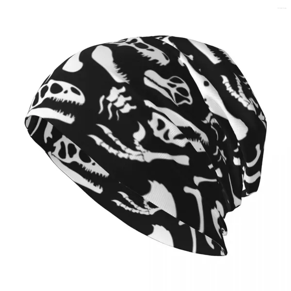 Bérets os de dinosaure (noir et blanc) chapeau tricoté à capuche chapeaux de fête casquettes tactiques militaires casquette de soleil pour homme femme