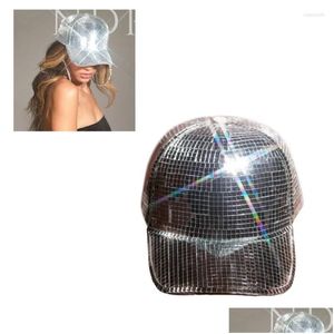 Bérets Disco Balls Miroir Chapeau Mode Sequin Party Adt Brillant Seau Cap Pour Festival De Musique Scène Chapeaux De Danse Club Coiffures Dxaa Drop Dheqh