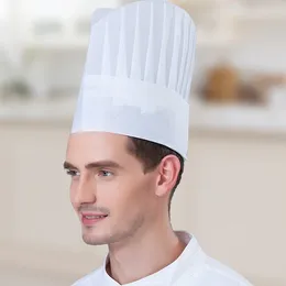 Beretten wegwerp koken Hoge dop witte zwarte kleuren voor restaurant brood kantine bakkerij keuken slijtage aan werk chef hoed mannen