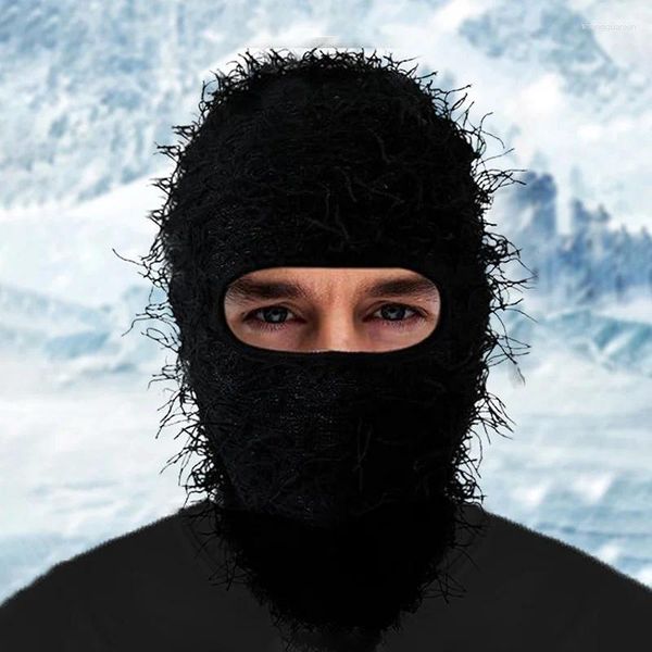 Bérets en détresse cagoule Skullies bonnets hiver plus chaud Shiesty Yeat Ski masque facial hommes femmes extérieur couvre-chef thermique chapeaux