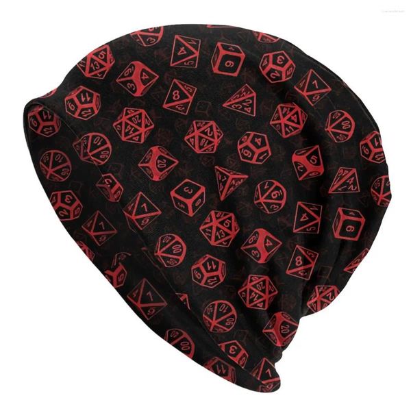 Bérets DND D20 Dice Set Match lavé Bonnet Thin Cycling Bamans occasionnels Protection des hommes Chapeaux Femmes