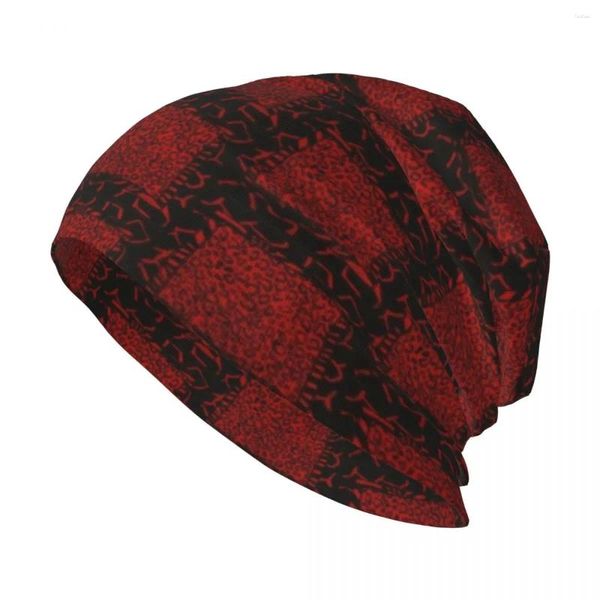 Bérets Dota??s Rouge Noir Tricot Chapeau Rave Trucker Cap Plage Crème Solaire Golf Hommes Femmes