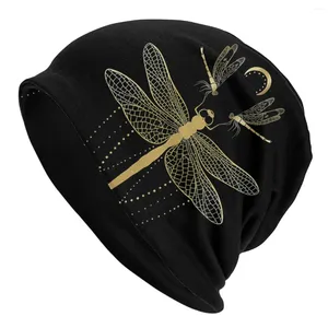 Boinas Libélulas y cadenas de joyería Estilo Skullies finos Gorros Gorros al aire libre para hombres Mujeres Tatuaje de libélula Gorro de esquí Sombreros