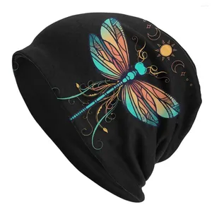 Bérets libellule tatouage Skullies bonnets casquettes coloré hippie mince chapeau automne printemps Bonnet chapeaux hommes femmes rue Ski casquette