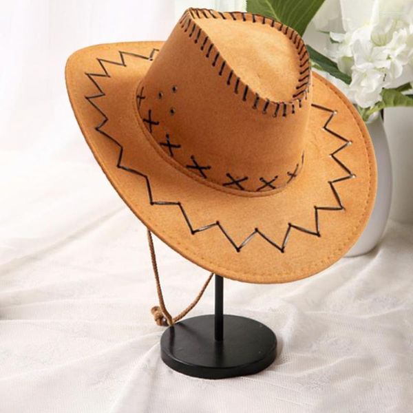 Boinas vestir sombrero de tela collar anillo bufanda cuadrada kit de vaquero occidental suministro de fiesta