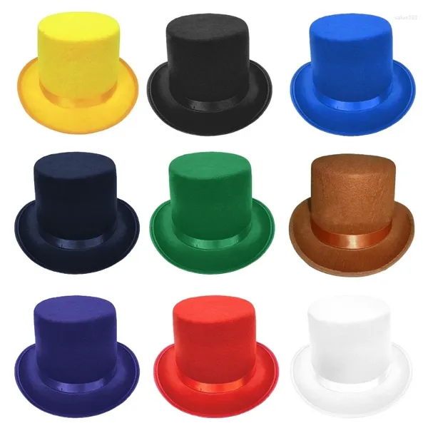 Berets Habill Up Magiciens Top Hat pour femmes Party à thème avec Roll Brims Costume Gentleman Hippiescap Po