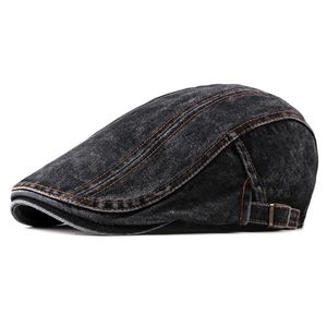 Bérets Drop Summer and Automn Denim Chapeau coréen Fashion Washed Beret Men's grande taille Coton Cap Womenberets