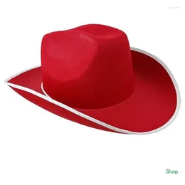 Bérets Dropship Wide Brim Cowboy Hat pour Noël Top Flat Top Universal Festival Fête de vacances Fedora Dress Up Costume Panama