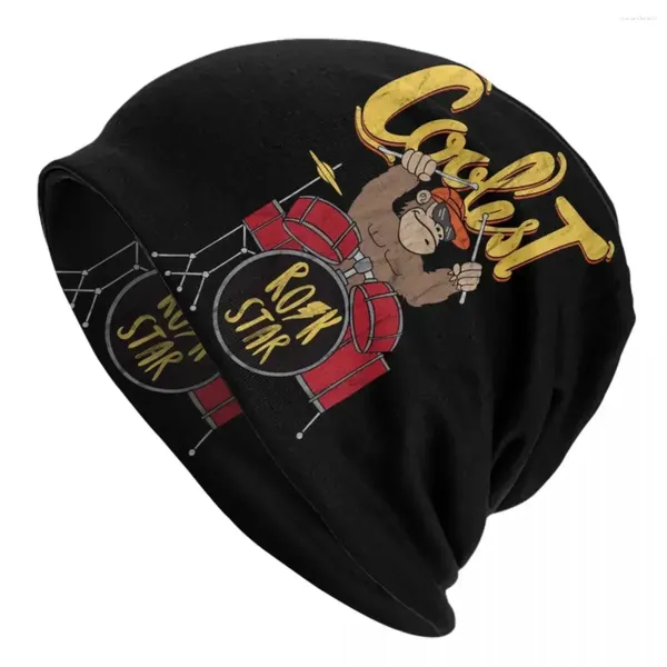 Berets Drummer Drums singe drôles enfants cadeau Coupons de gabarits Hip Hop Hiver Chapeau tricot chaud Unisexe Musique adulte Chapeaux Bonnet