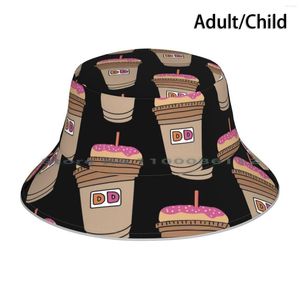 Bérets Dunkin Donuts Café glacé avec beignet chapeau chapeau de soleil sœurs graphiques Charli Damelio Sweets mignons boisson sucre