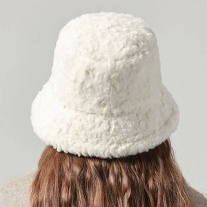 Bérets cache-oreilles en peluche, chapeau seau, bonnet moelleux, bonnet de bassin assorti avec tout, crâne, hiver, femme/fille