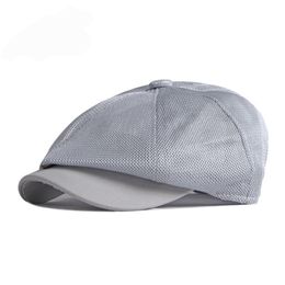Beretten acht-mes caps voor sboy cap-schilders hoed holle mesh visgraat platte gavroche achthoekige hoeden cabbie hatberetten