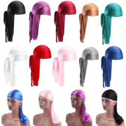 Berets Men élastique Femmes Pré-attaché Cancer Head Scarf Headwrap Silk Durag Pirate Hat Bandana Turban Hijab