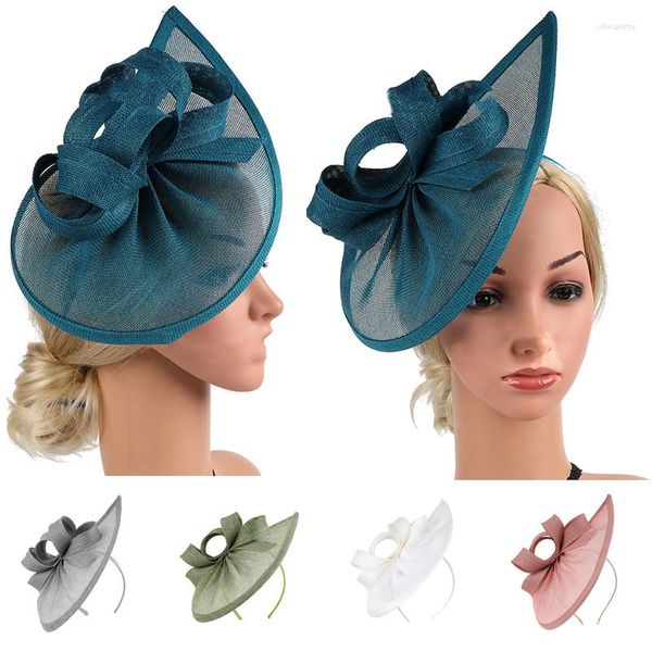 Bérets élégants femmes bandeaux maille lin chapeaux épingles à cheveux chapeau Imitation casquettes fête Vintage fascinateur mariage France Style