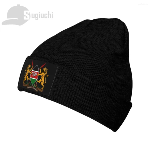 Boinas Emblema de Kenia País Top Imprimir Hombres Mujeres Unisex Sombrero de punto Invierno Otoño Gorro Gorro Cálido Bonnet