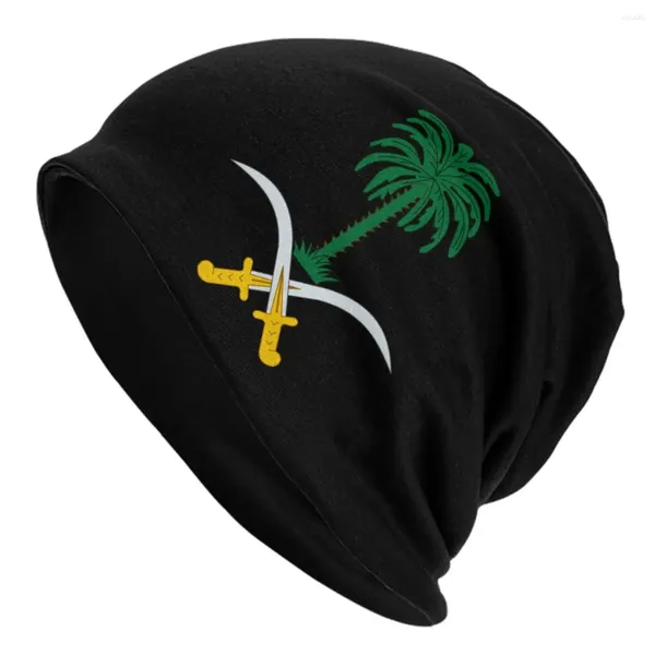 Boinas Emblema de Arabia Saudita Bonnet Sombreros Moda Sombrero de punto para mujeres Hombres Invierno Cálido Skullies Gorros Gorros